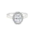 April Birthstone Color CZ Oval Halo Ring in Sterling Silver