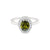 August Birthstone Peridot Color CZ Oval Ring in Sterling Silver
