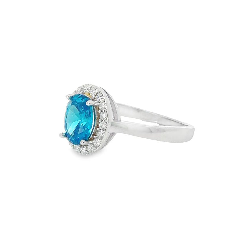 December Birthstone CZ Oval Ring in Fine Sterling Silver