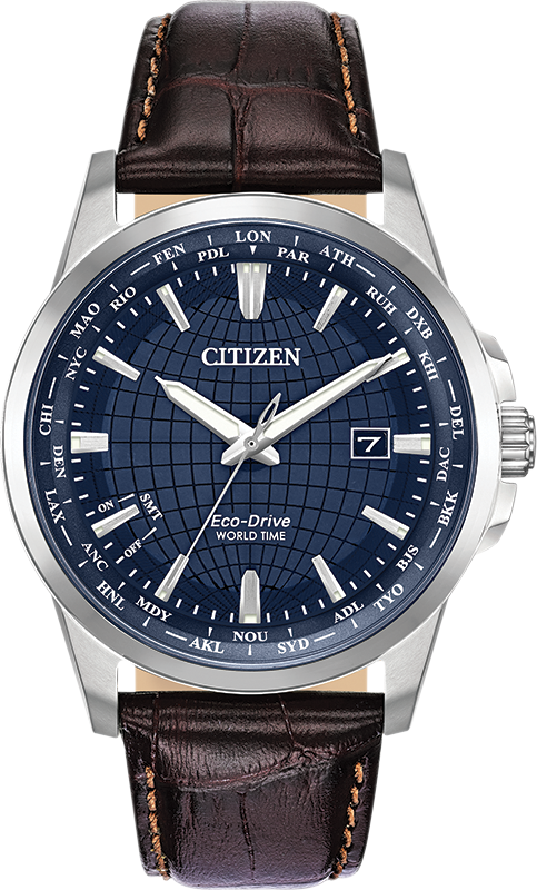 Citizen World Time Perpetual Calendar Eco-Drive Mens Watch BX1000-06L