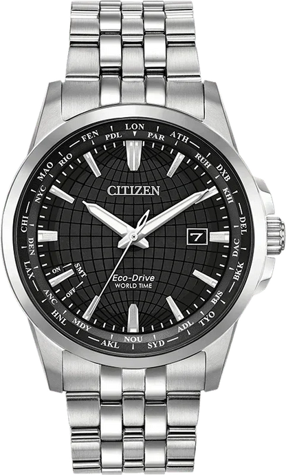 Citizen World Time Perpetual Calendar Eco-Drive Mens Watch BX1000-57E