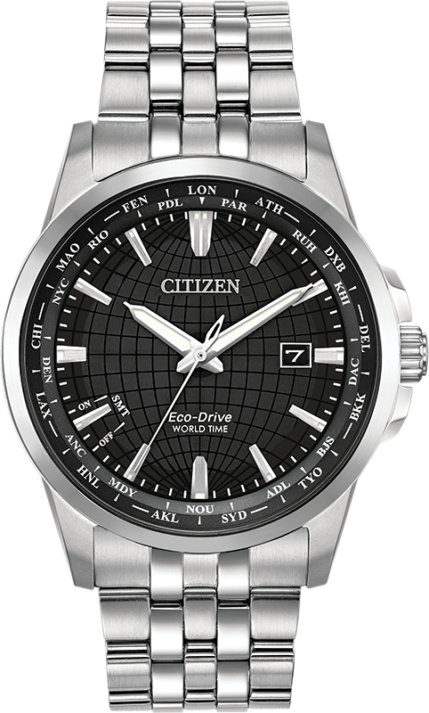 Citizen World Time Perpetual Calendar Eco-Drive Mens Watch BX1000-57E