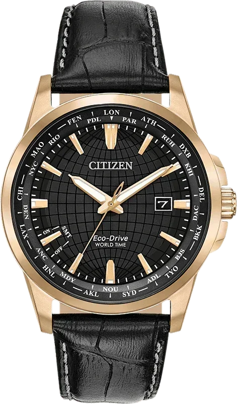 Citizen World Time Perpetual Calendar Eco-Drive Mens Watch BX1003-08E
