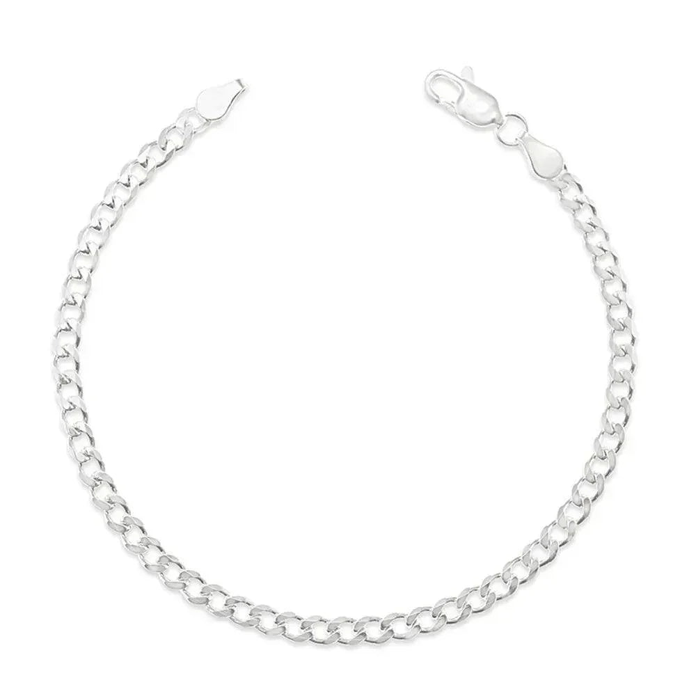 Sterling Silver 3.8mm Curb Link Italian Bracelet