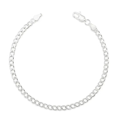 Sterling Silver 3.8mm Curb Link Italian Bracelet