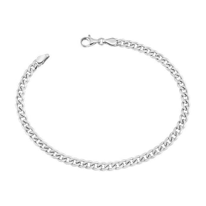 Sterling Silver 7" 4.3mm Curb Link Italian Bracelet