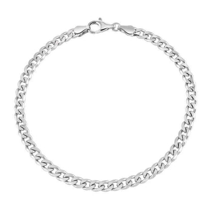 Sterling Silver 7" 4.3mm Curb Link Italian Bracelet