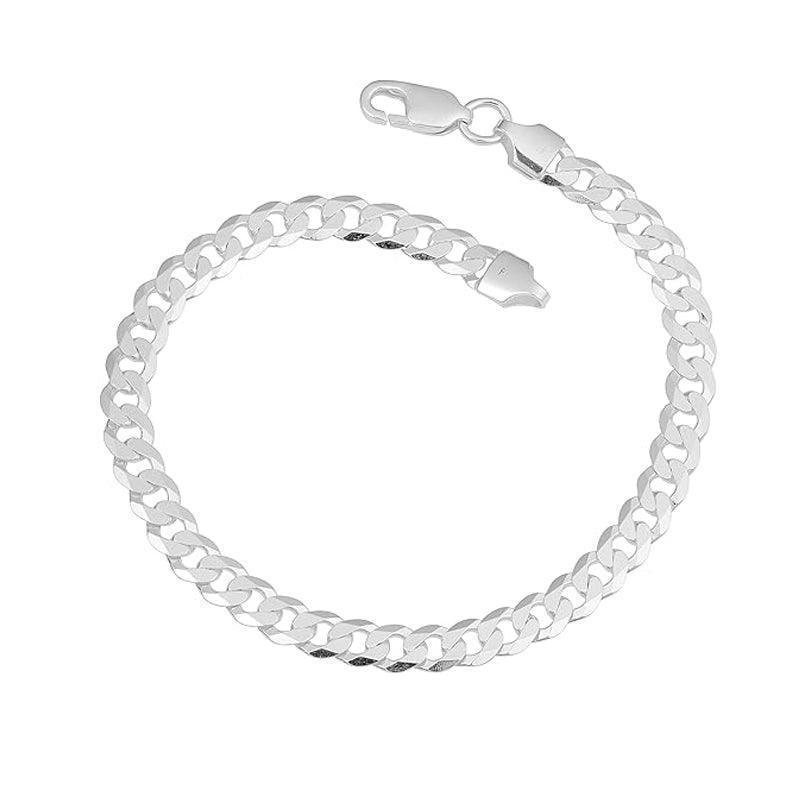 Sterling Silver 5.7mm Men's Curb Link Italian Bracelet
