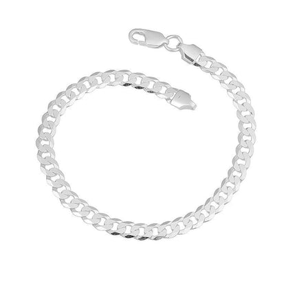 Sterling Silver 5.7mm Men's Curb Link Italian Bracelet
