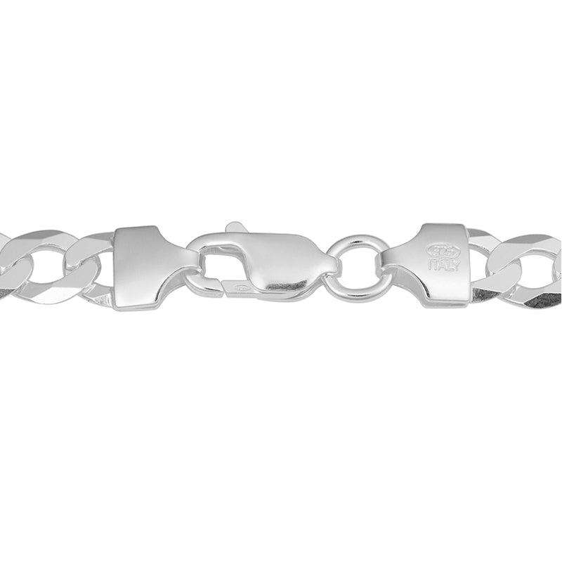 Sterling Silver 5.7mm Men&#39;s Curb Link Italian Bracelet