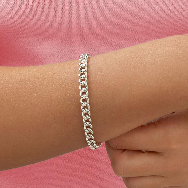 Sterling Silver 5.7mm Men's Curb Link Italian Bracelet