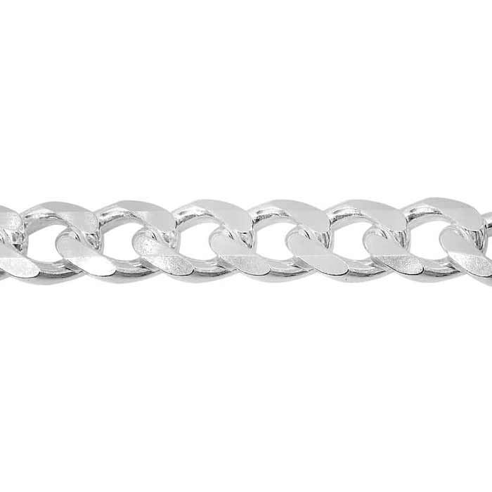 Sterling Silver 6.7mm Men&#39;s Curb Link Italian Bracelet