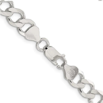 Sterling Silver 24" 7.5mm Italian Men's Curb Link Chain