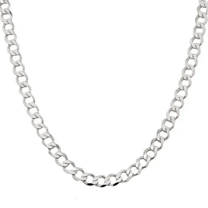 Sterling Silver 24" 7.5mm Italian Men's Curb Link Chain