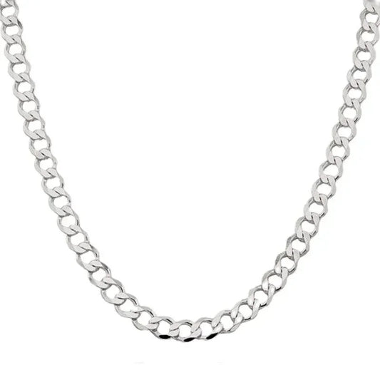 Sterling Silver 24" 7.5mm Italian Men's Curb Link Chain