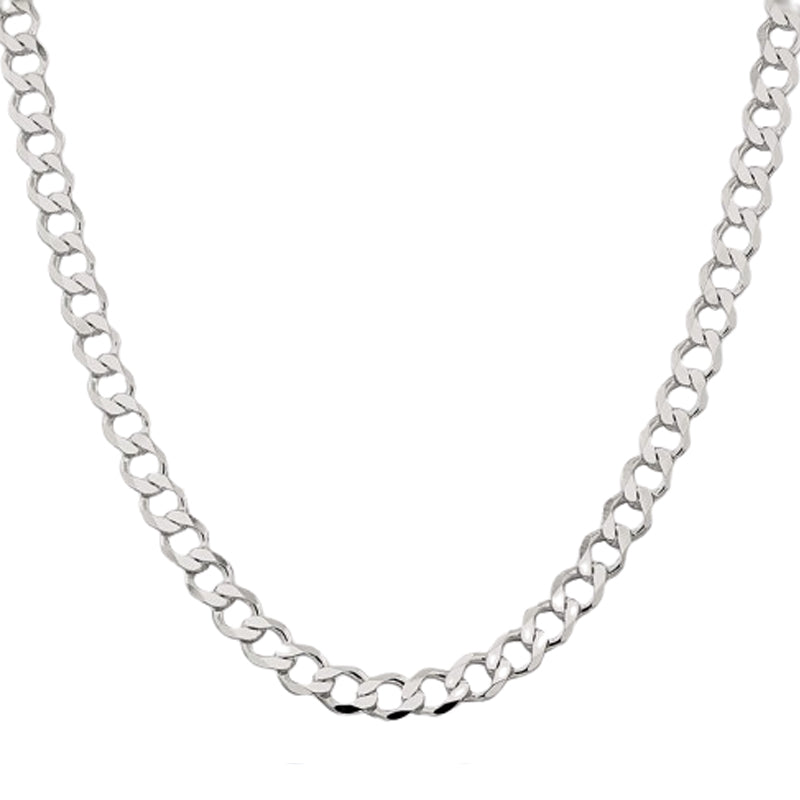 Sterling Silver 24&quot; 7.5mm Italian Men&#39;s Curb Link Chain