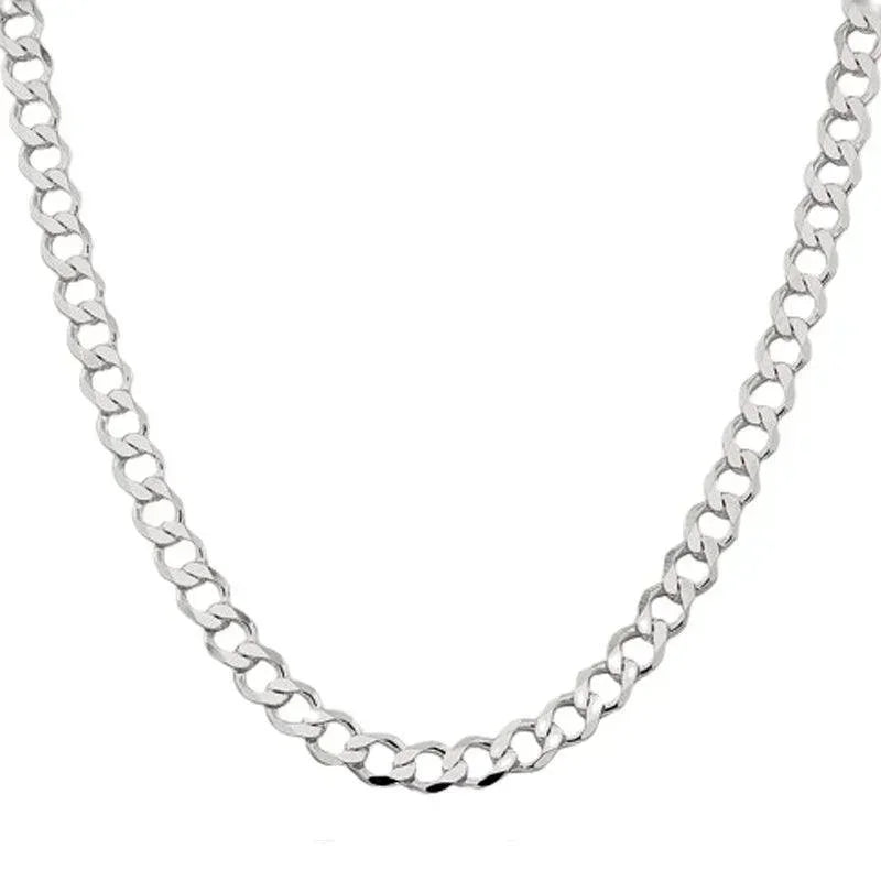 Sterling Silver 20" 7.5mm Italian Men's Curb Link Chain