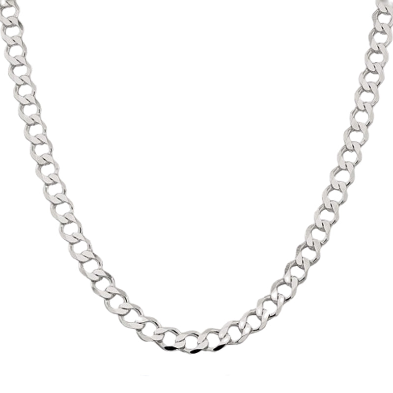 Sterling Silver 20&quot; 7.5mm Italian Men&#39;s Curb Link Chain