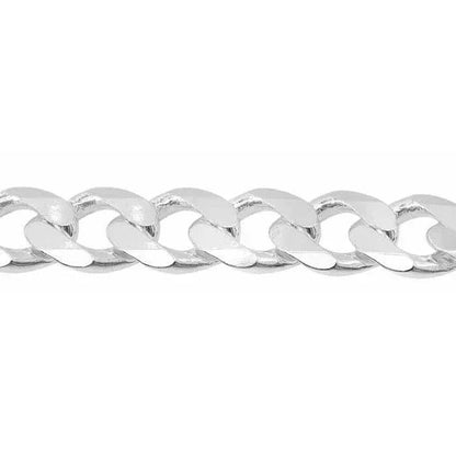 Sterling Silver 9.3mm Men's Curb Link Italian Bracelet
