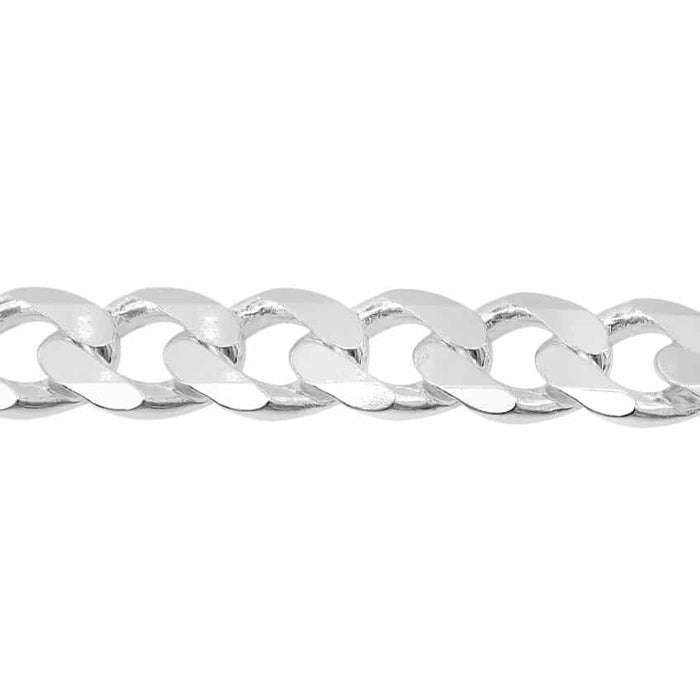 Sterling Silver 9.3mm Men&#39;s Curb Link Italian Bracelet