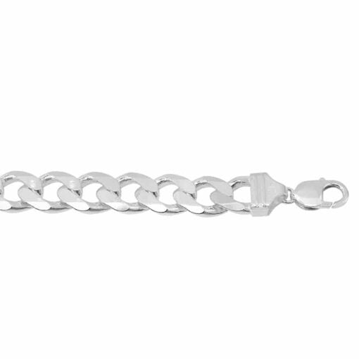 Sterling Silver 9.3mm Men&#39;s Curb Link Italian Bracelet