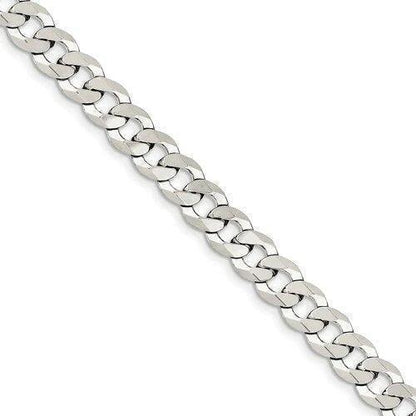 Sterling Silver 9.3mm Men's Curb Link Italian Bracelet