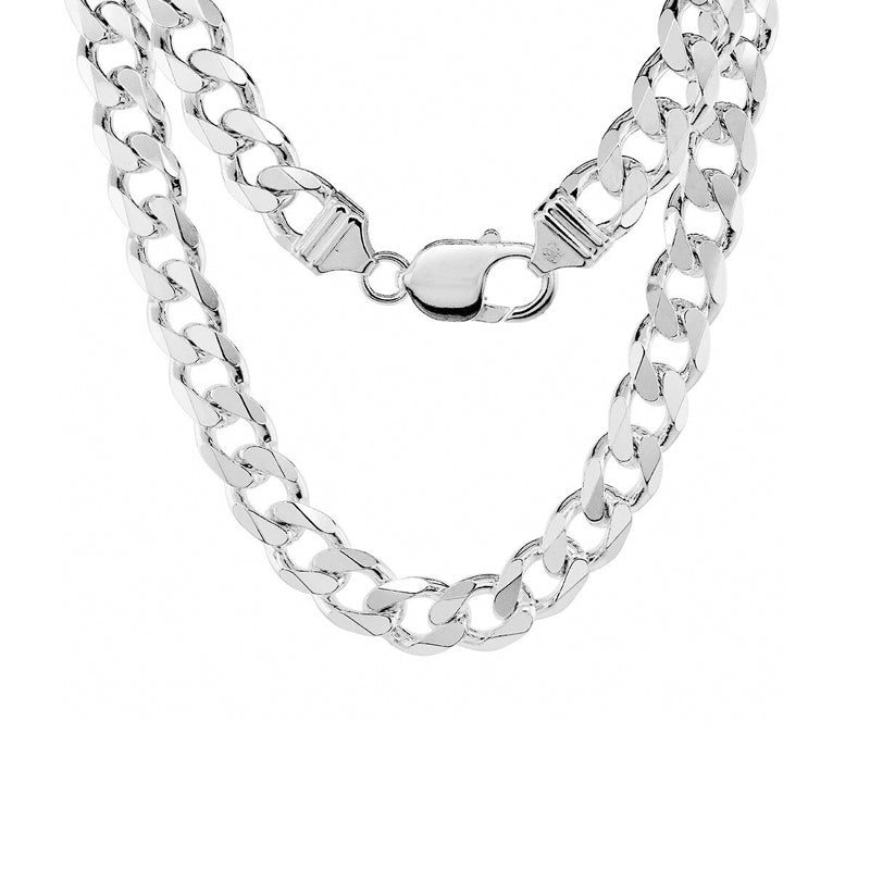 Sterling Silver 22&quot; 9.3mm Italian Men&#39;s Curb Link Chain
