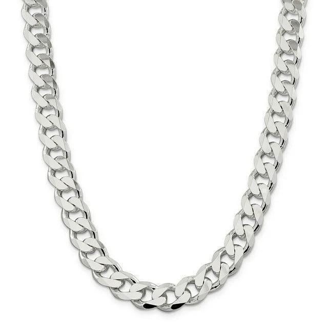 Sterling Silver Italian 22" 12.9mm Men's Curb Link Chain