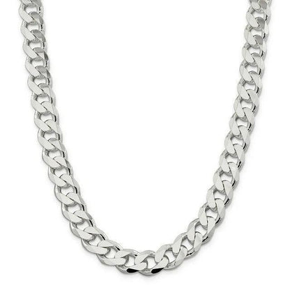Sterling Silver Italian 22" 12.9mm Men's Curb Link Chain