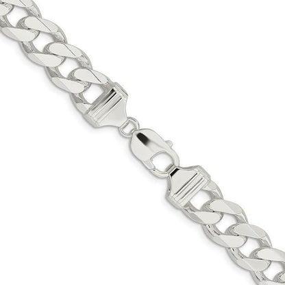 Sterling Silver Italian 22" 12.9mm Men's Curb Link Chain
