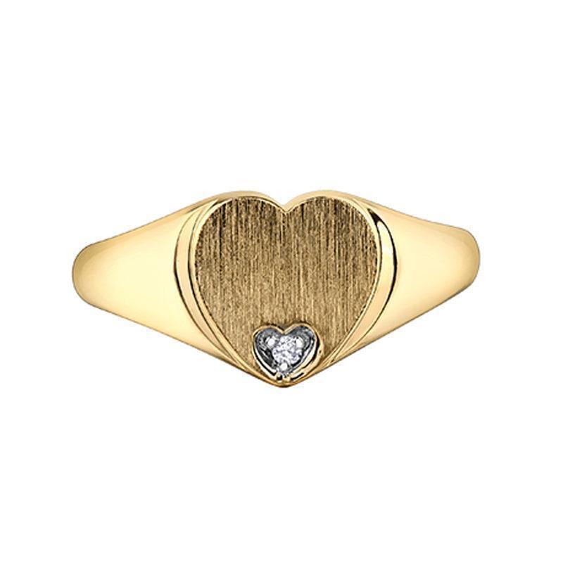 10K Yellow Gold Diamond Heart Baby Ring