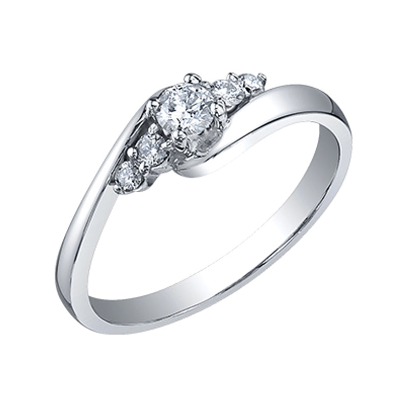 0.25TDW Diamond Engagement Ring in 10K White Gold