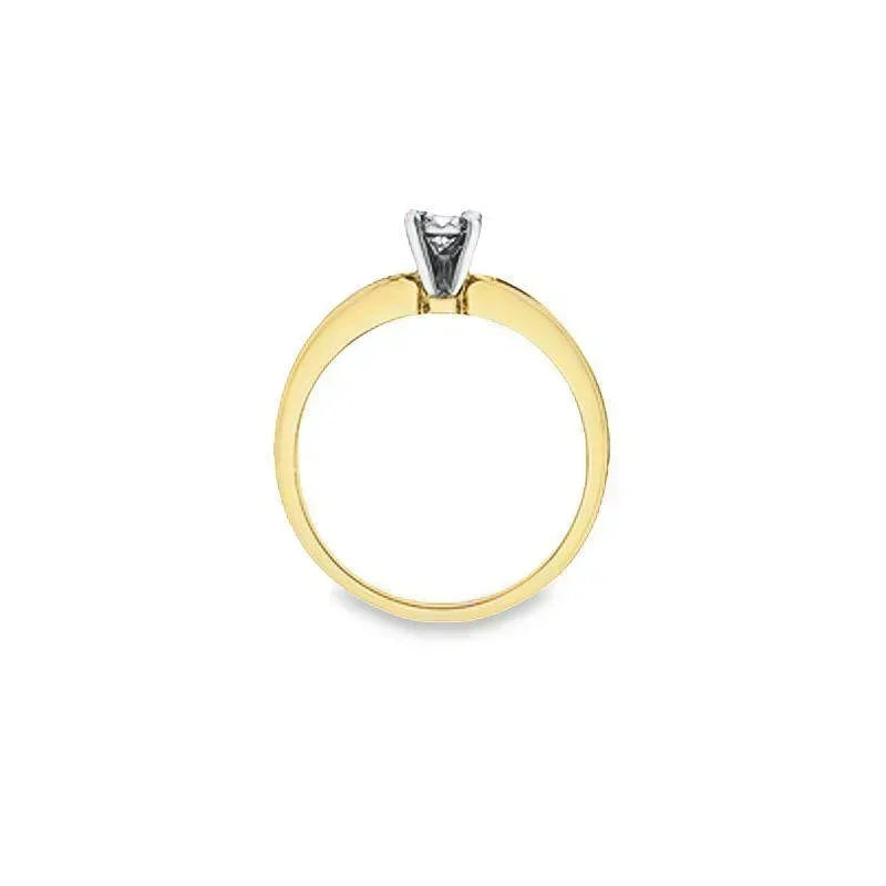 0.10TDW 10K Yellow Gold Diamond Engagement Ring with Twisted Band
