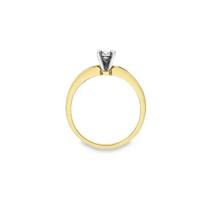 0.10TDW 10K Yellow Gold Diamond Engagement Ring with Twisted Band