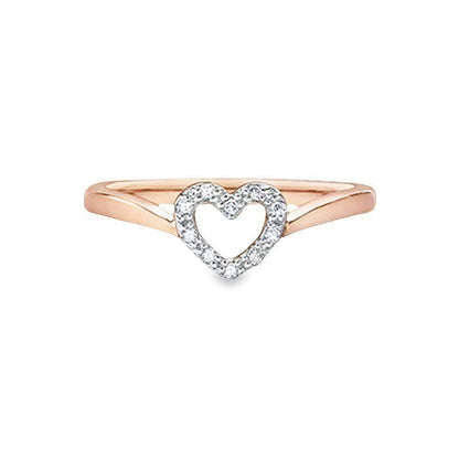 0.05TDW Diamond heart Ring in 10K Rose Gold