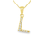 Yellow Gold Plated Sterling Silver CZ Letter L Pendant