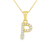 Yellow Gold Plated Sterling Silver CZ Letter P Pendant