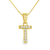 Yellow Gold Plated Sterling Silver CZ Letter T Pendant