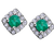 10k White Gold Emerald and Diamond Halo Earrings