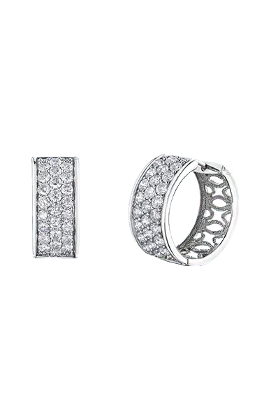 10K White Gold 4.00TDW Diamond Exquisite Hoop Earrings