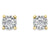 10K Yellow Gold and 0.10 TDW Diamond  Illusion Set Stud Earrings