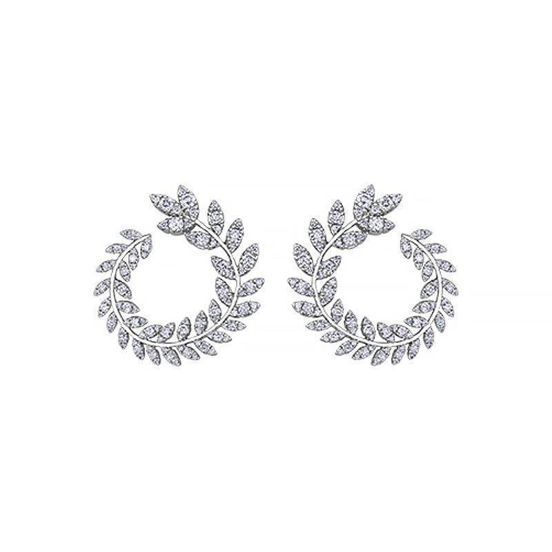 2.00TDW Diamond Fancy and 14K White Gold Earrings