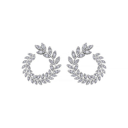 2.00TDW Diamond Fancy and 14K White Gold Earrings