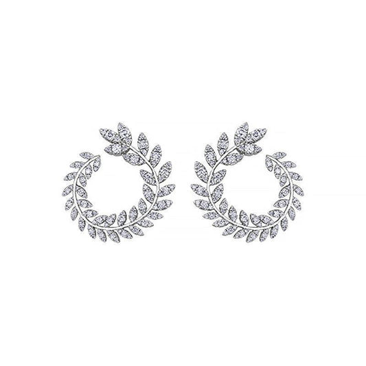 2.00TDW Diamond Fancy and 14K White Gold Earrings