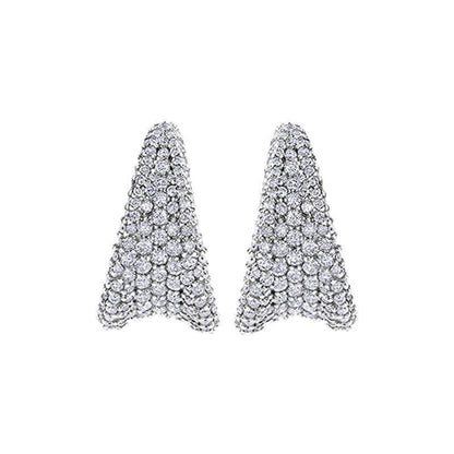 2.25TDW Diamond Pave Clip Earrings in 14K White Gold