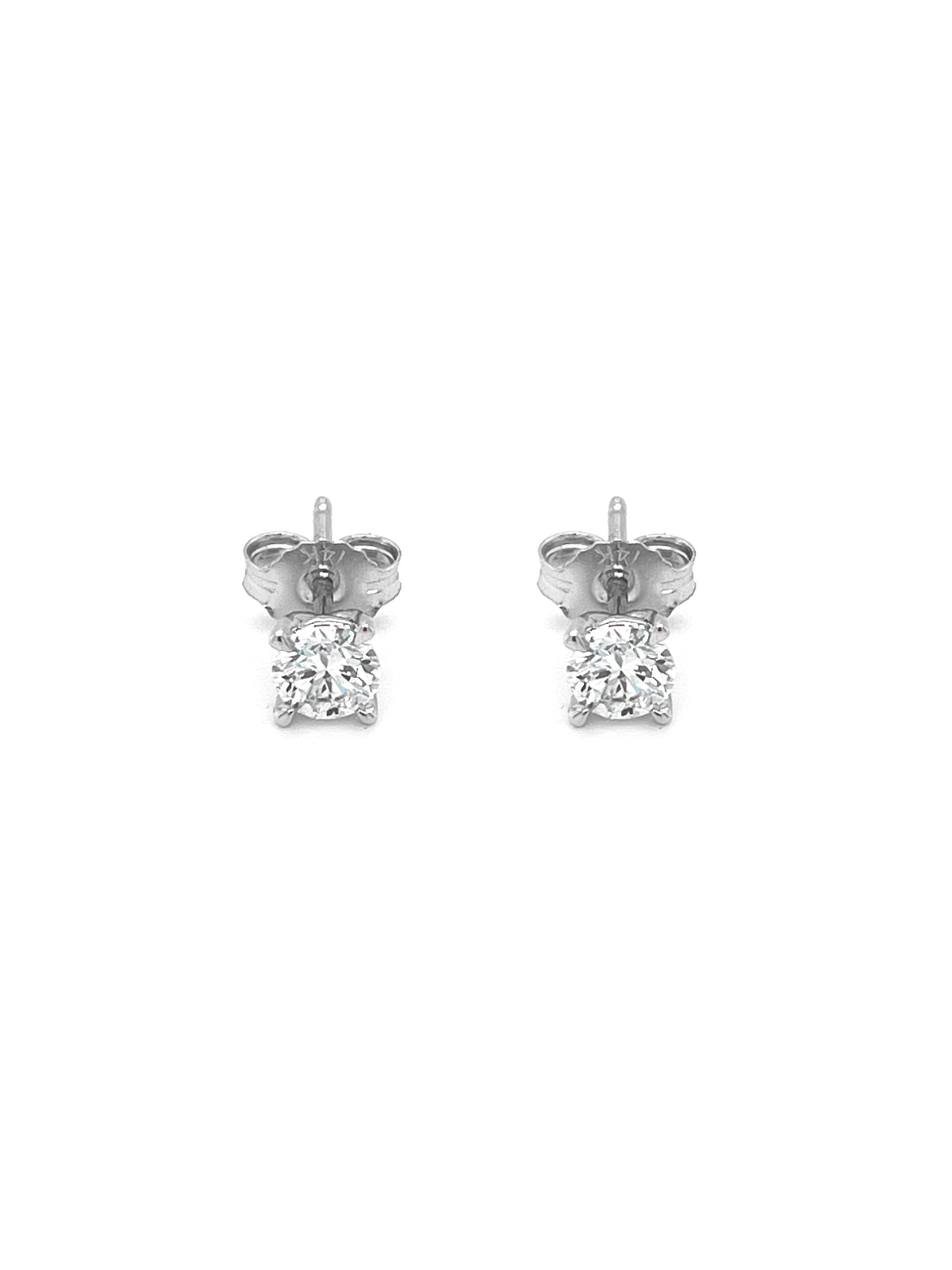 14K White Gold 0.75TDW Lab Grown Diamond Solitaire Stud Earrings