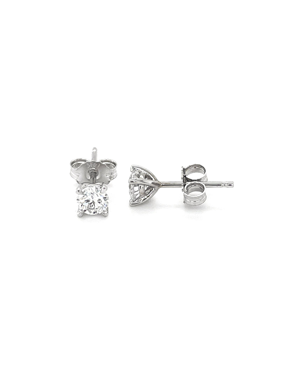 14K White Gold 0.75TDW Lab Grown Daimond Solitaire Stud Earrings