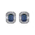 10K White Gold Sapphire and Diamond Stud Earrings