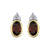 10K Yellow Gold Garnet and Diamond Flower Earrings
