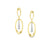 0.15TDW Diamond Long Dangle Earrings in 10K Yellow and White Gold